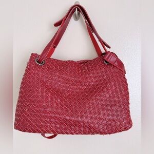 Ameri leather‎ Elegant Red Woven Tote Bag